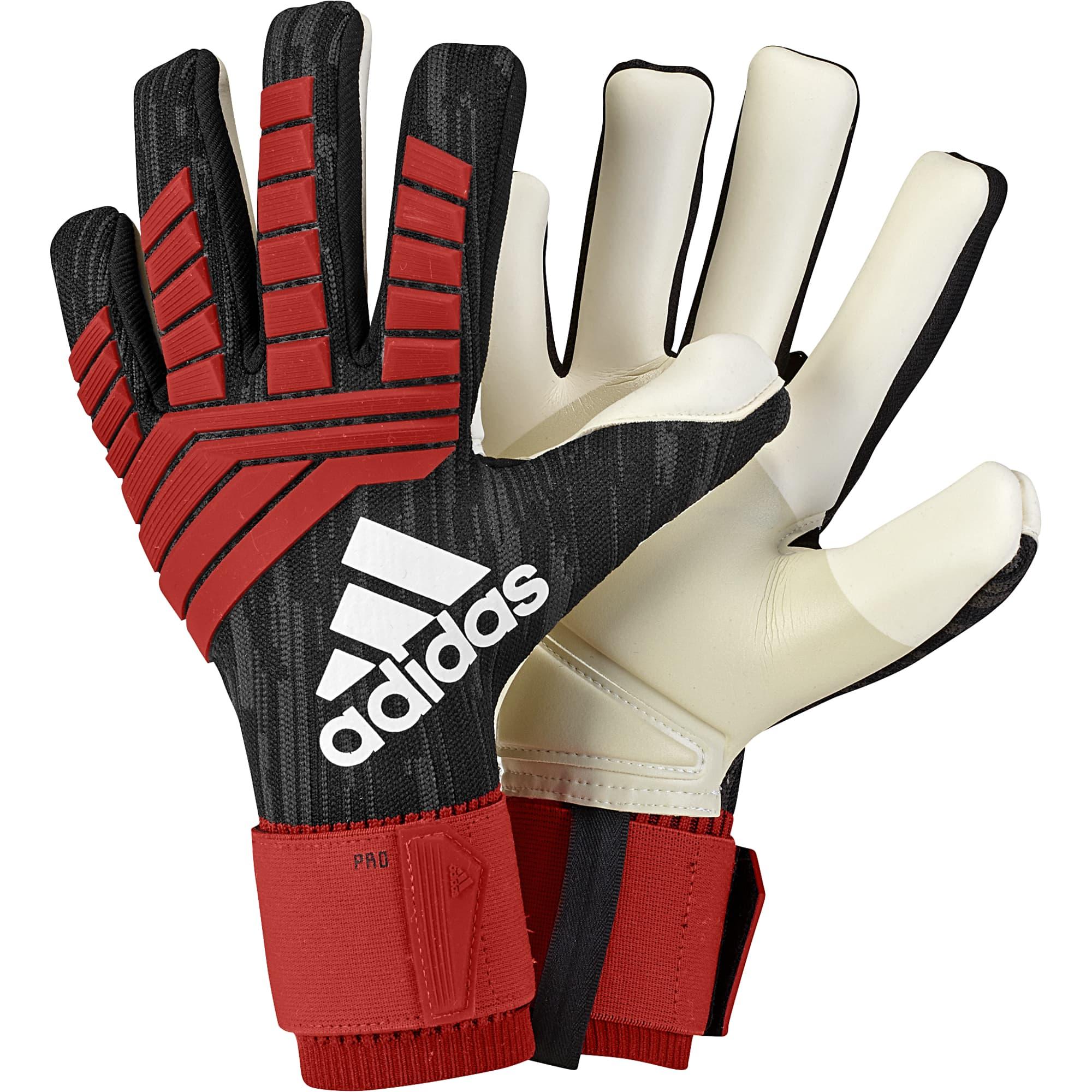 red and black adidas goalkeeper gloves