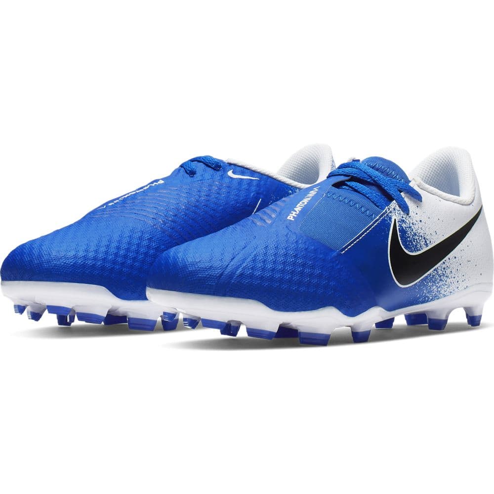 white and blue nike football boots