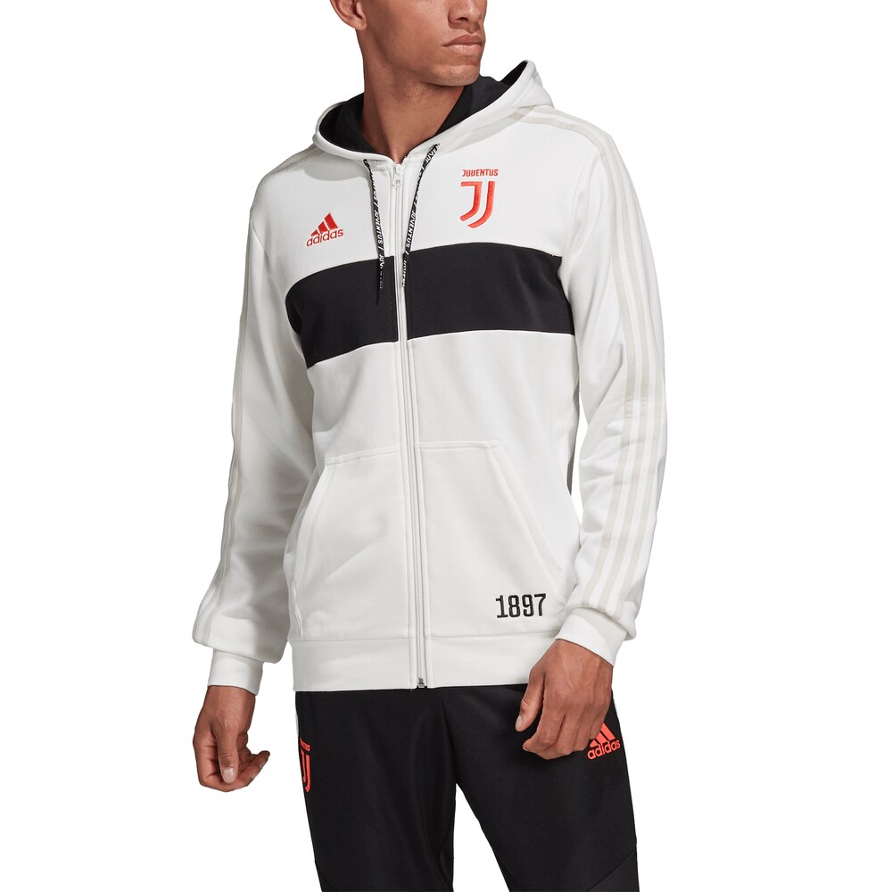 adidas hoodie white and black