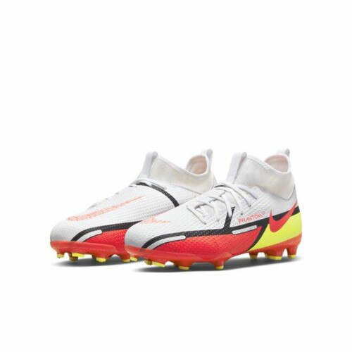 Nike Jr. Phantom GT2 Academy Dynamic Fit MG - WHITE/BRIGHT CRIMSON-VOLT