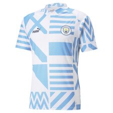 Puma MCFC Prematch Jersey - Puma White-Team Light Blue