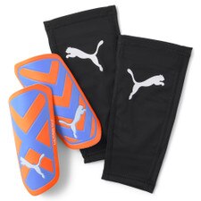Puma Ultra Twist Sleeve Shin Guards - Ultra Orange-Blue Glimmer