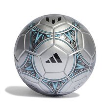 Adidas Messi Mini Soccer Ball - Silver Metallic/Core Black/Blizzard Blue